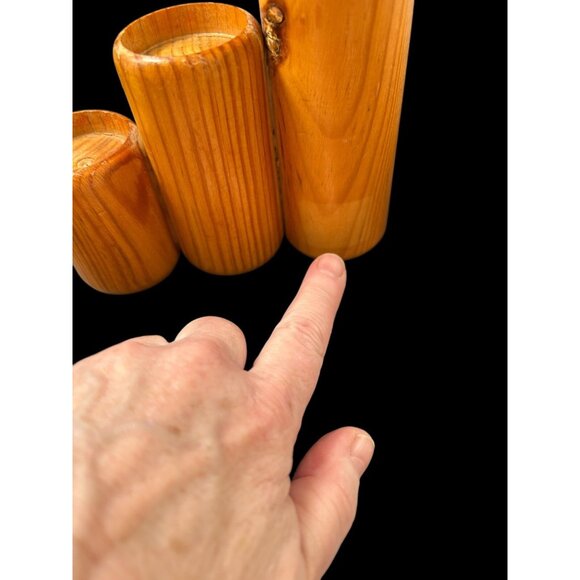 Vintage Myrtle-wood Mid-Century 3 Tapered Candle Holder Hand Turned Oregon? MCM - Picture 11 of 12